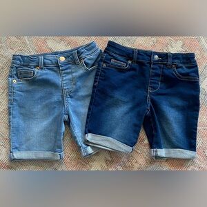 Like New 2 Girls sz 6/7 Denim Bermuda Shorts Cat & Jack adjustable waist